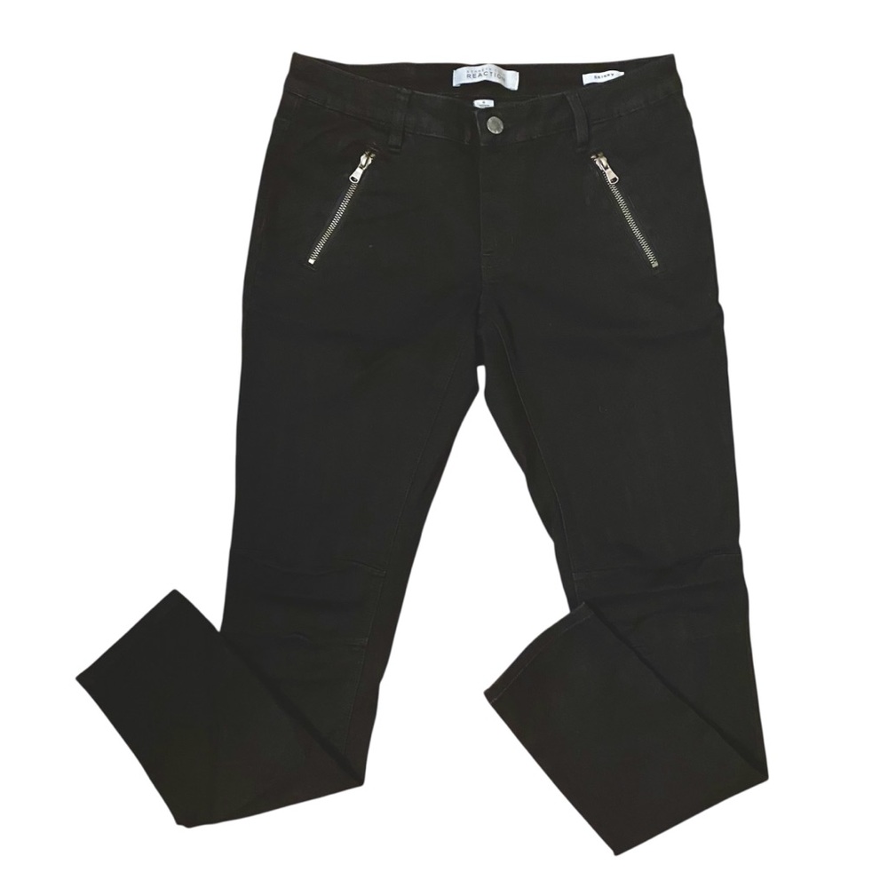 KENNETH COLE REACTION black skinny zip pocket jeans